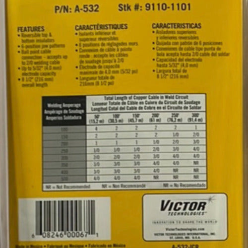 Tweco A532 (91101101) 200A TwecoTong Electrode HolderNew Surplus