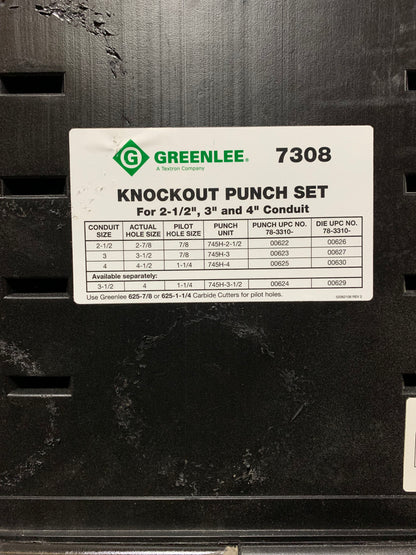 Greenlee 7308 Knockout Punch Kit - Reconditioned
