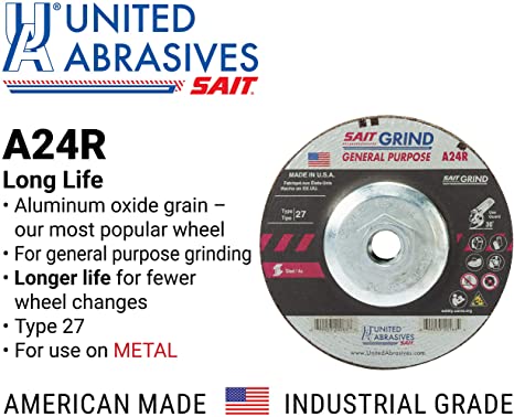 Sait United Abrasives 20163 4-1/2in. by 1/4in.-5/8in.-11 - Box of 10 New Surplus