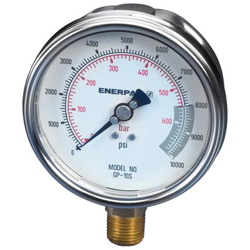 Enerpac GP10S Hydraulic Pressure Gauge 10,000 PSI 4" Dial - New