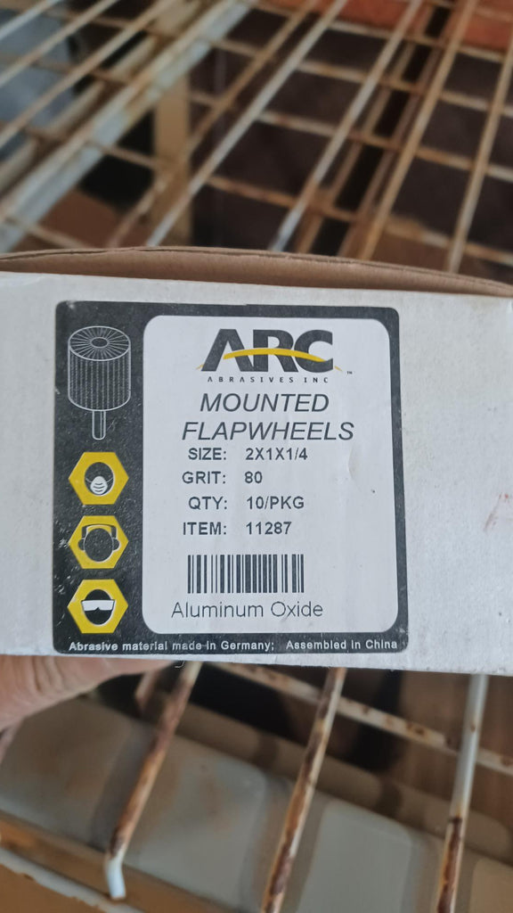 Arc Abrasives 11287 Flap Wheel, AO, 2x1x1/4 In Shank, 80G, Box of 10- New Surplus