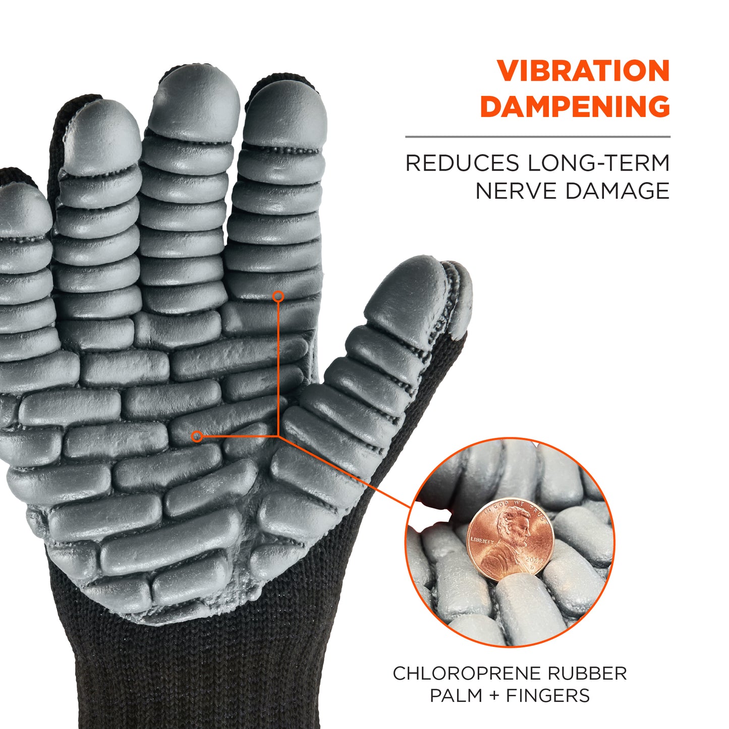 Ergodyne ProFlex 9000 Lightweight Anti-Vibration Size Large Gloves - New Surplus