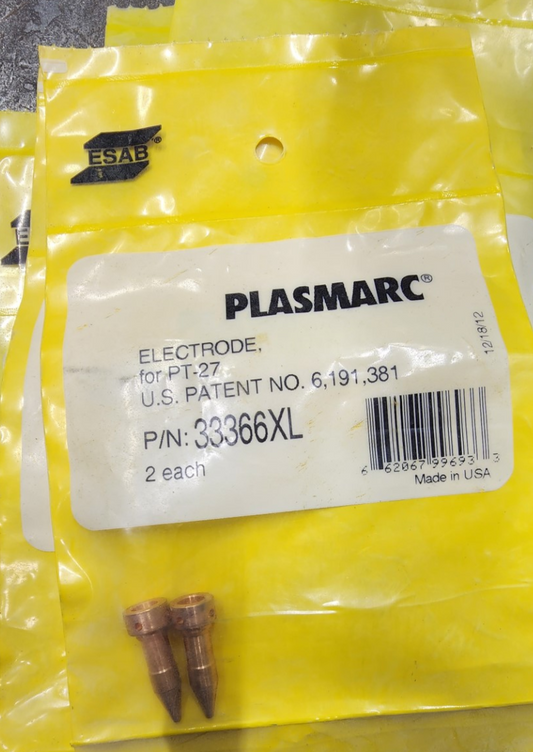 ESAB 33366XL Plasmarc Electrode for 50 - 80 Amp Electrode For PT-23 & PT-27 Plasma Torch  - New Surplus