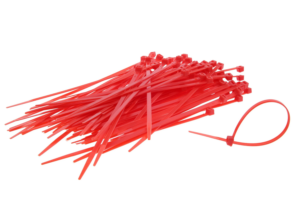 Anchor Brand 1150 General-Purpose Cable Ties, 11" LENGTH, 50LB, 100/Bag, Red-New Surplus