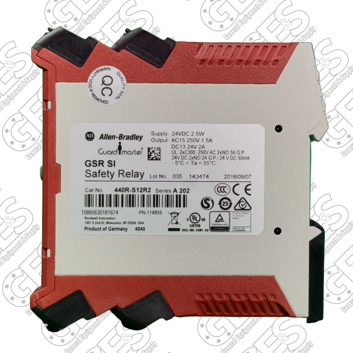 Allen-Bradley 440R-S12R2 Guardmaster Single Input Safety Relay - New Surplus