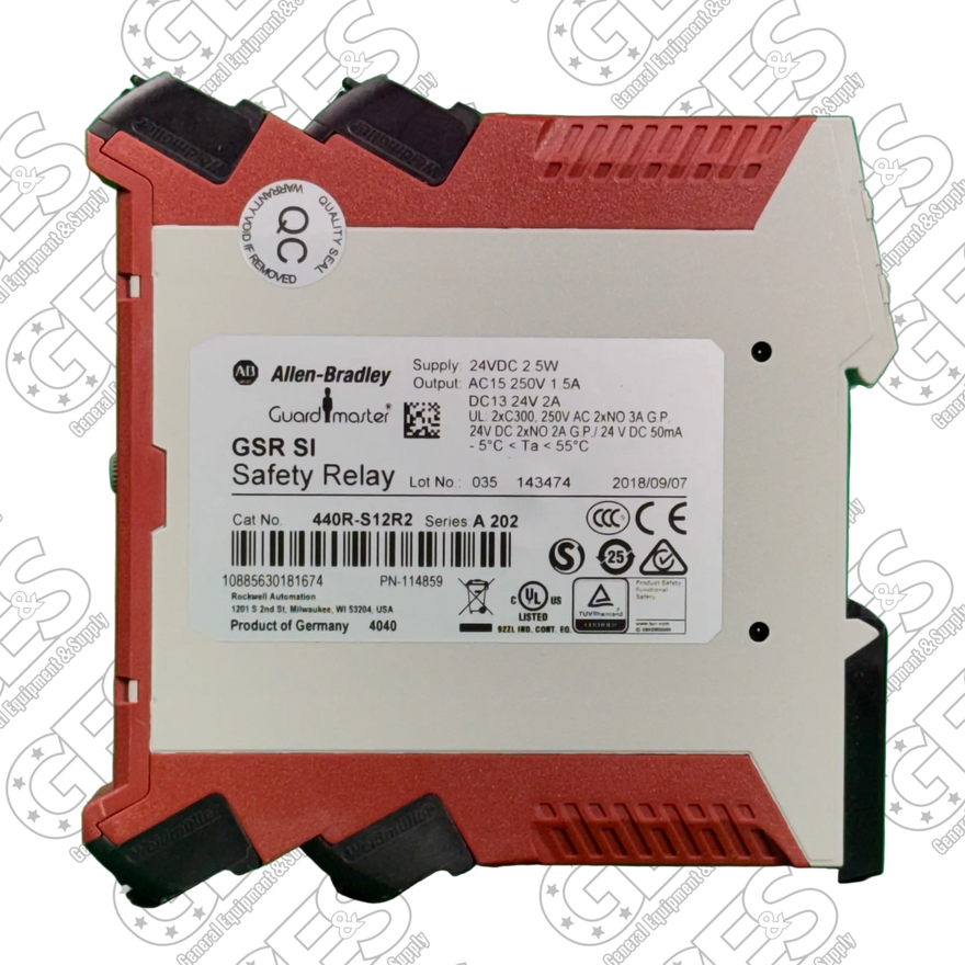 Allen-Bradley 440R-S12R2 Guardmaster Single Input Safety Relay - New Surplus
