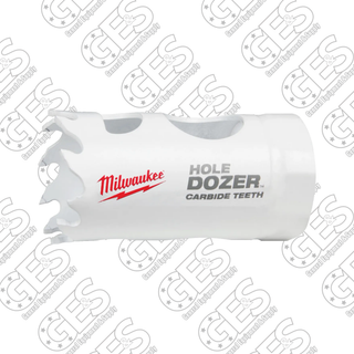 MILWAUKEE Hole Saw: 1 in Saw Dia., 4 Teeth per Inch, 1 5/8 in Max. Cutting Dp, 1/2"- 20 Thread Size