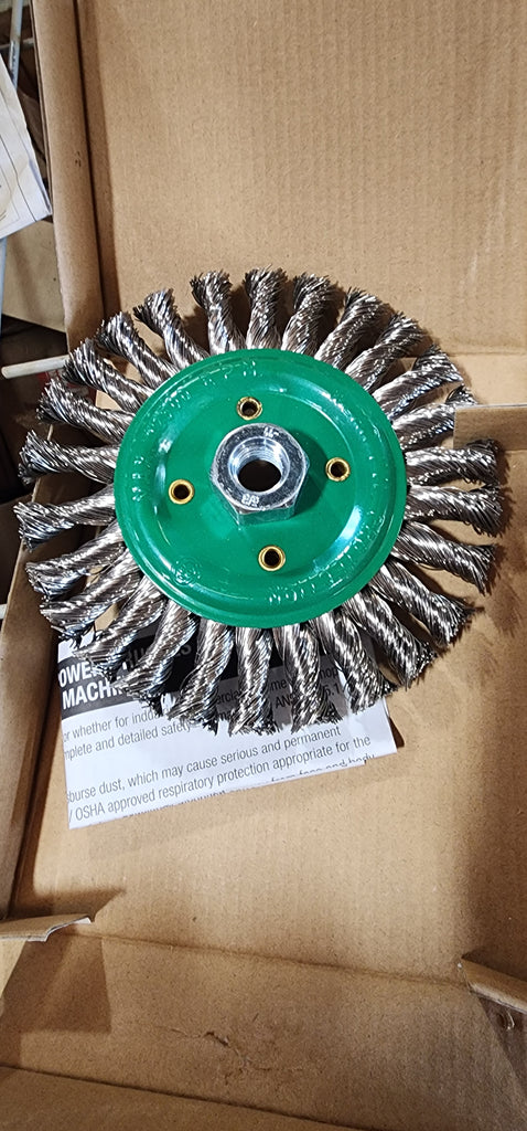 Random Products 52-474818 Stainless Knot Wire Brush (6 x 5/8-11) - New Surplus