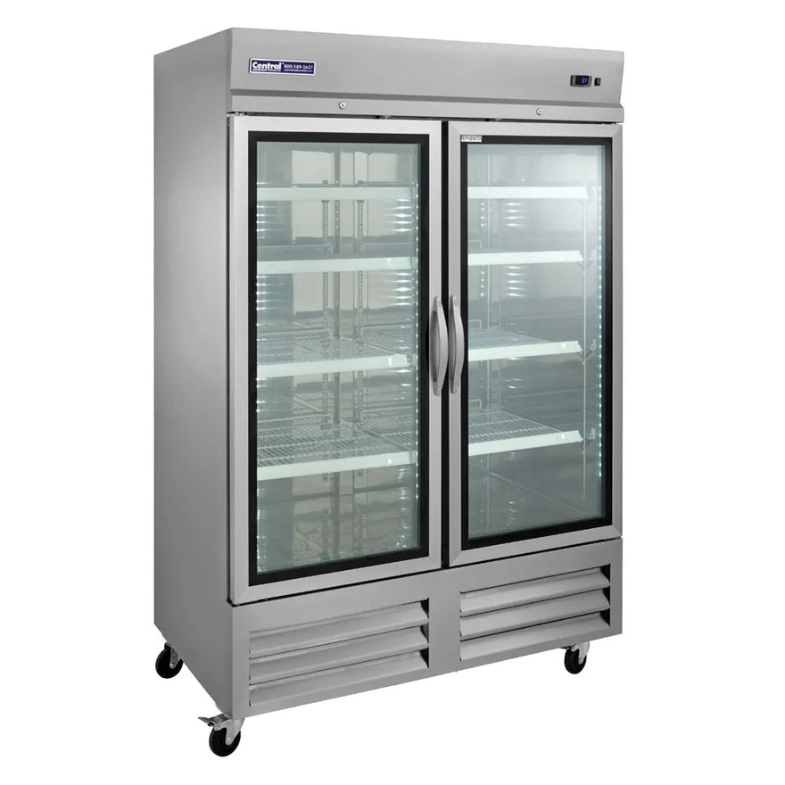 Central Exclusive 69K-130 Glass Door Reach-In Refrigerator 49 cu. ft.  -  Reconditioned