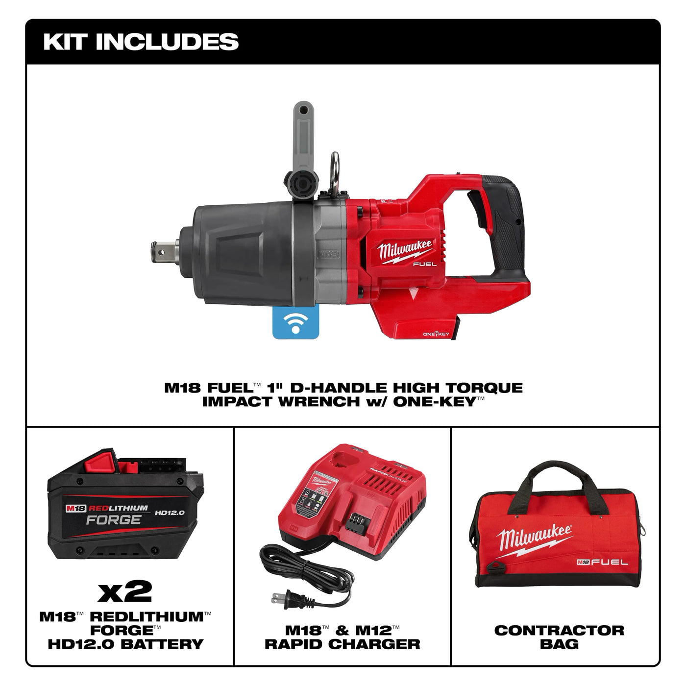 Milwaukee 2868-22HD M18 D-Handle 1" Impact Kit - New Surplus