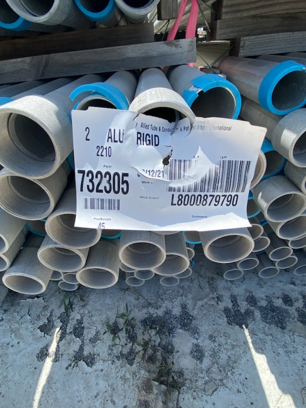 Allied 732305 ALUM RIGID CONDUIT 2in. ALUMINUM X 10' - New Surplus