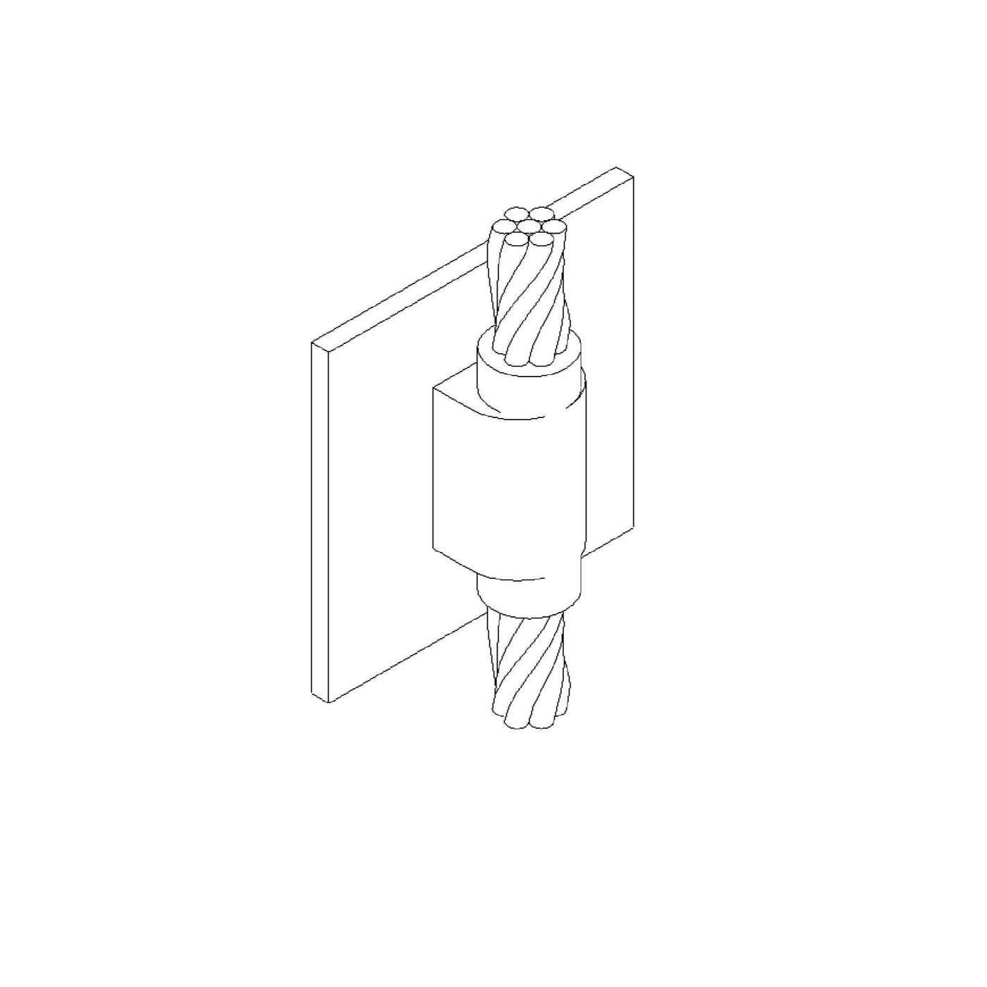 Burndy B-1223 Vertical Through Cable to Vertical Steel Surface Mold  -  New Surplus