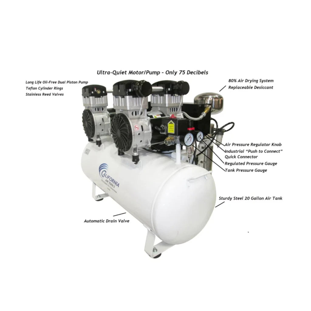 California Air Tools 20040DCAD 4 HP 20 gal Ultra Quiet Compressor - Reconditioned