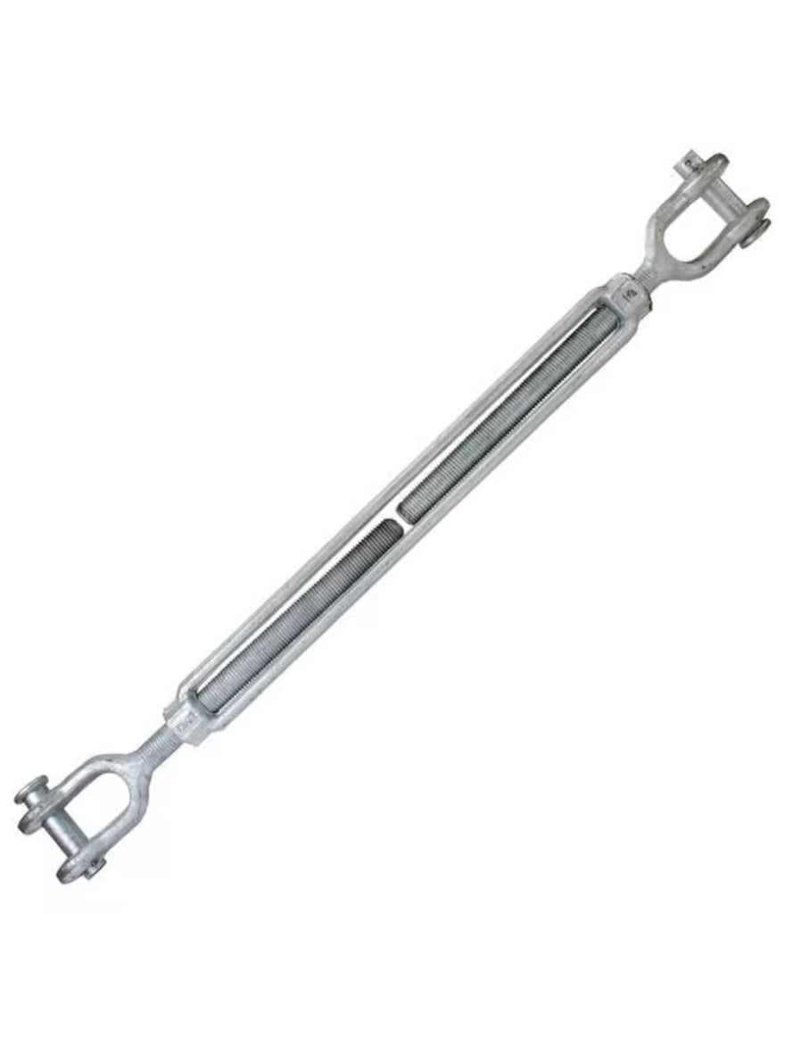 Turnbuckles Jaw & Jaw 24in. X 1-1/4in. Heavy Duty Galvanized Steel Rigging Hardware - New Surplus