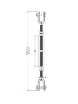 Turnbuckles Jaw & Jaw 24in. X 1-1/2in. Heavy Duty Galvanized Steel Rigging Hardware - New Surplus