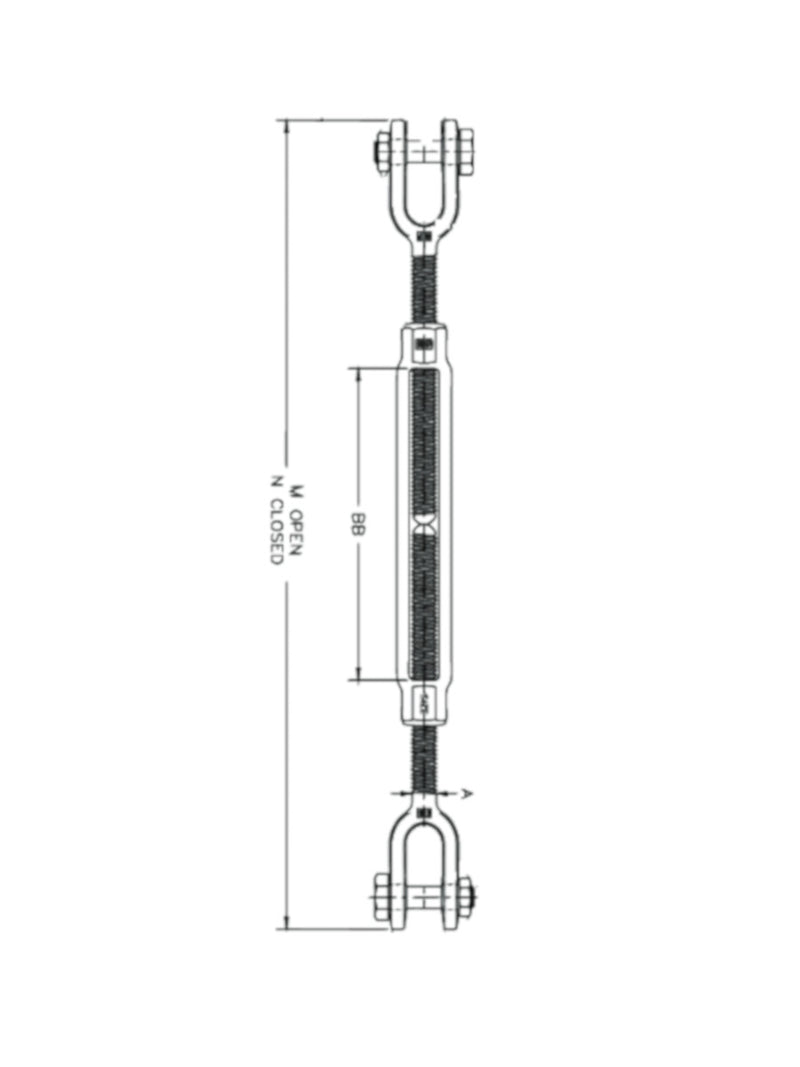 1/2 x 6 Galvanized Jaw & Eye Turnbuckle 1/2 x 6 Galvanized Jaw & Eye Turnbuckle