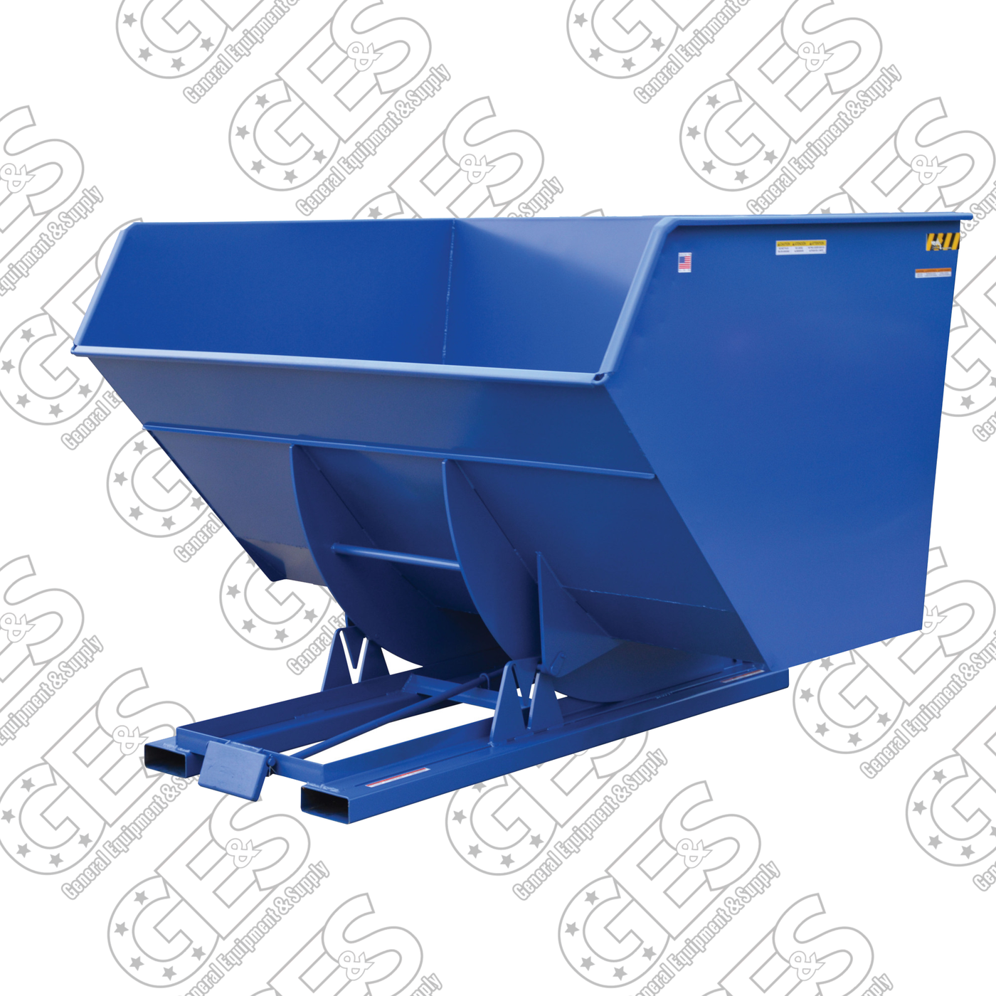 Vestil D-500-HD 5 Cubic Yard Heavy-Duty Self-Dumping Steel Forklift Hopper - Reconditioned