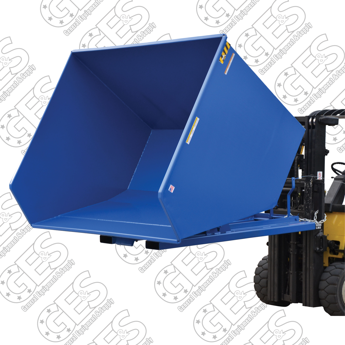 Vestil D-500-HD 5 Cubic Yard Heavy-Duty Self-Dumping Steel Forklift Hopper - Reconditioned