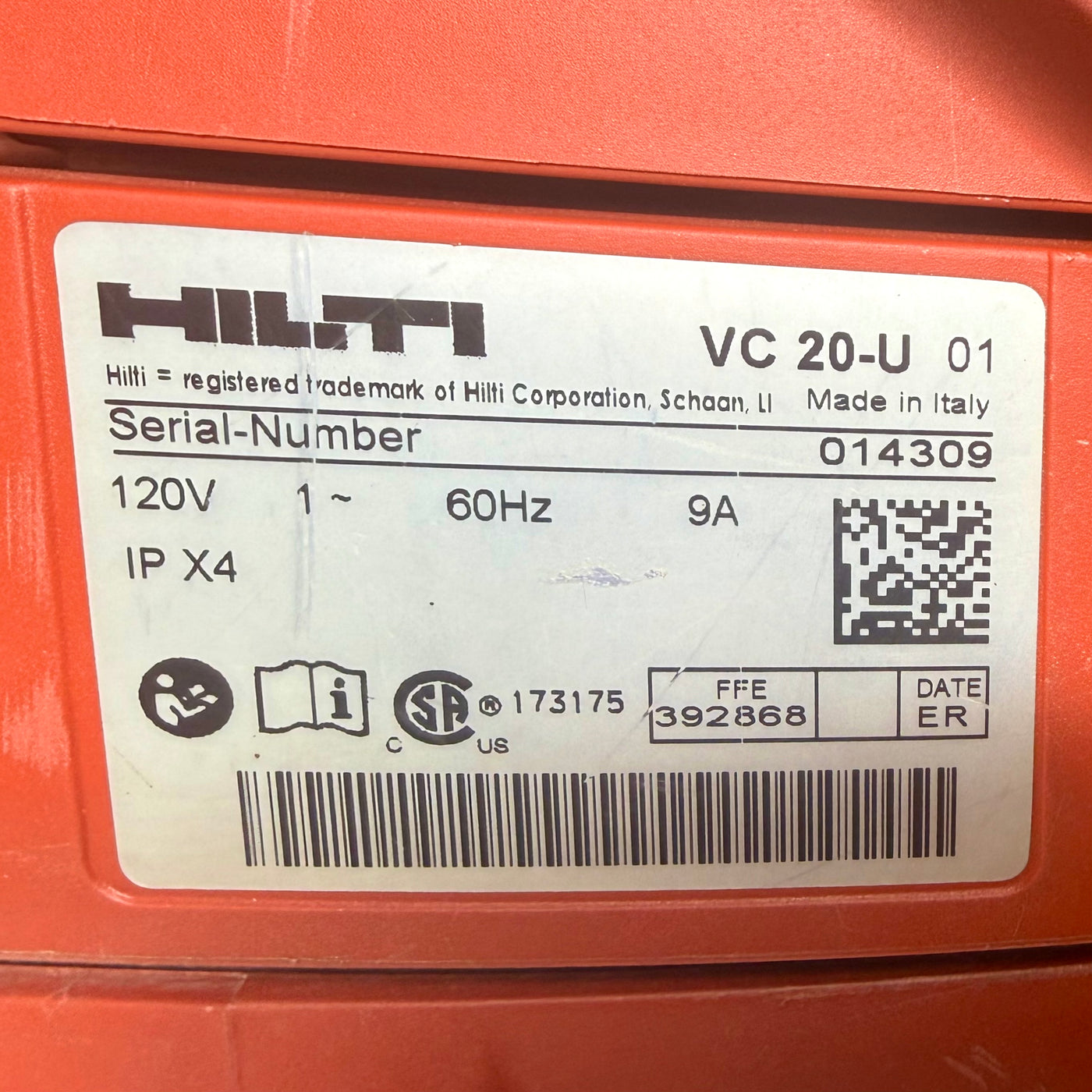 Hilti VC20-U Universal Vacuum Cleaner - Used