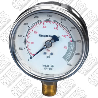 Enerpac GP10S Hydraulic Pressure Gauge 10,000 PSI 4" Dial - New Surplus