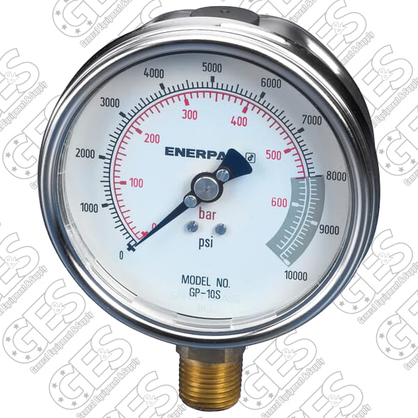 Enerpac GP10S Hydraulic Pressure Gauge 10,000 PSI 4" Dial - New Surplus