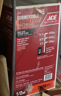 ACE 44855 1/2 HP Submersible Sewage Ejector Pump - New Surplus