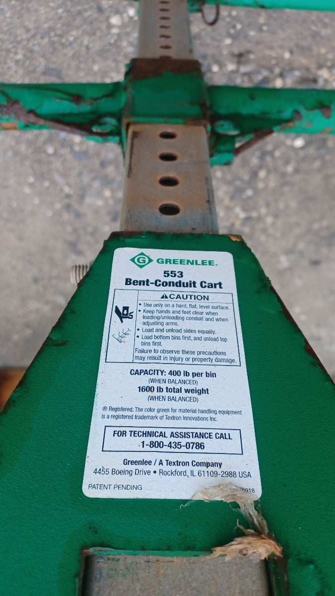 Greenlee 553 Bent Conduit Cart - Reconditioned
