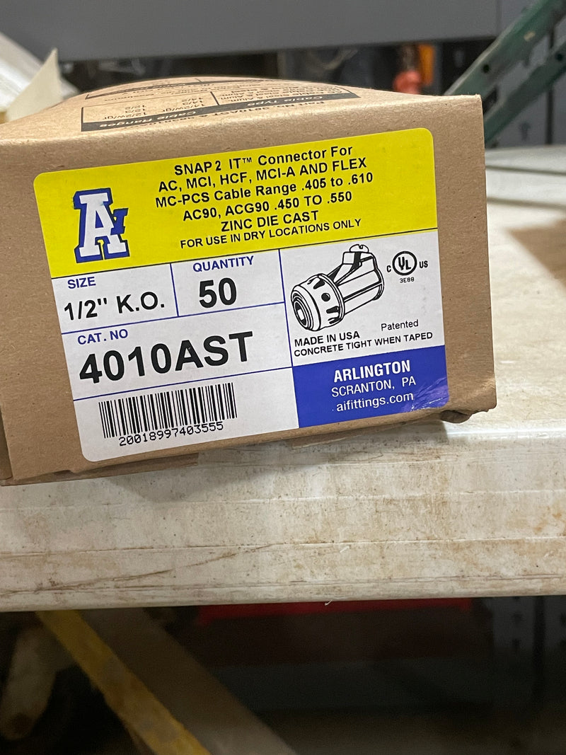 Arlington 4010AST SNAP2IT Connector 50 per box - New Surplus
