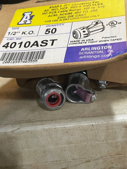 Arlington 4010AST SNAP2IT Connector 50 per box - New Surplus