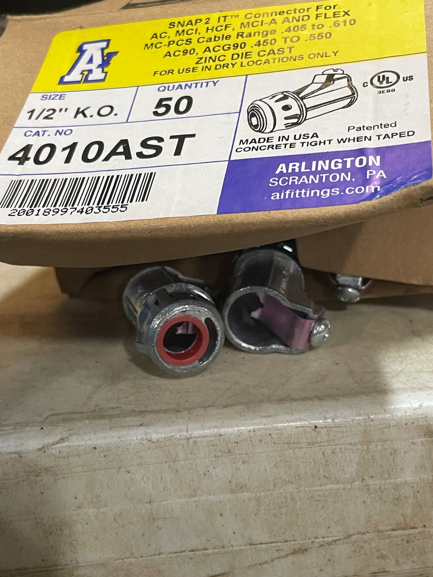 Arlington 4010AST SNAP2IT Connector 50 per box - New Surplus