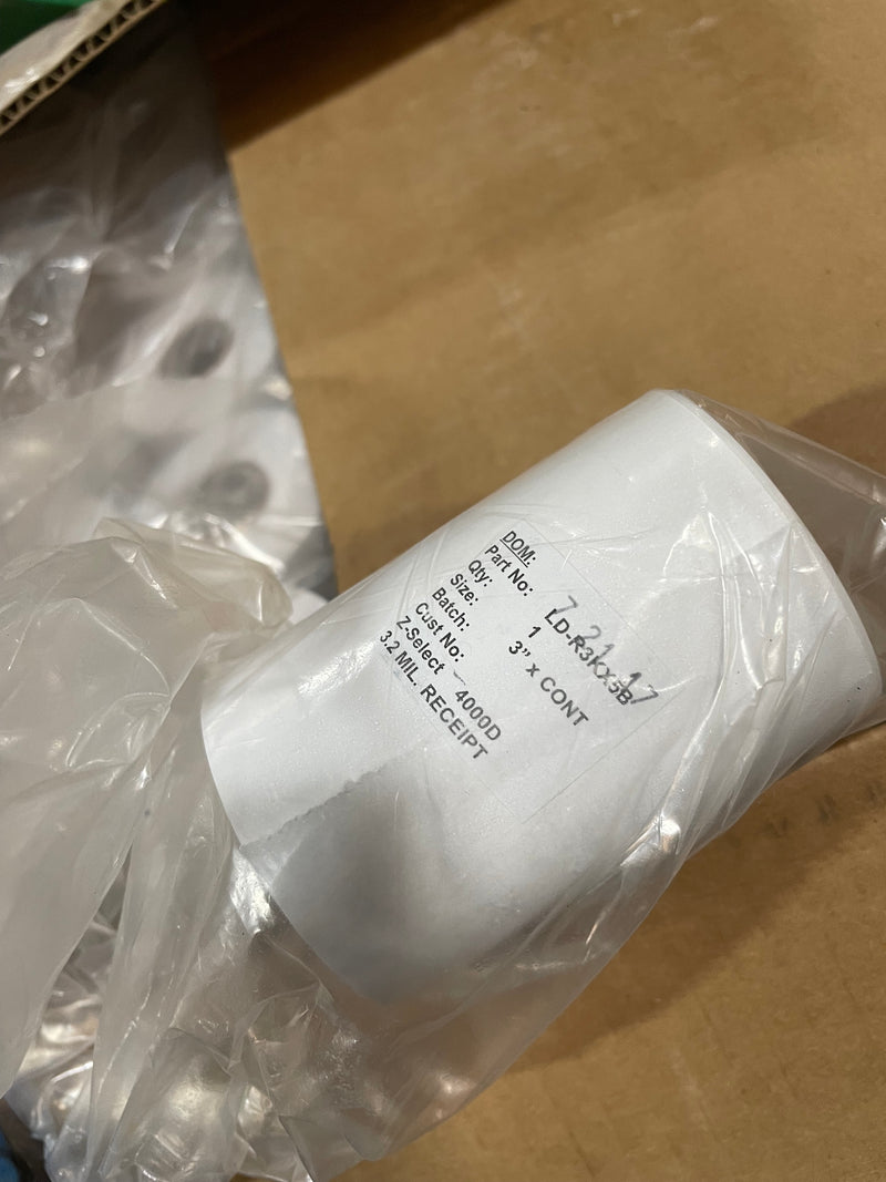 Zebra Technologies LD-R3KX5B 4000D Receipt Paper (36 Rolls Per Box)- New Surplus
