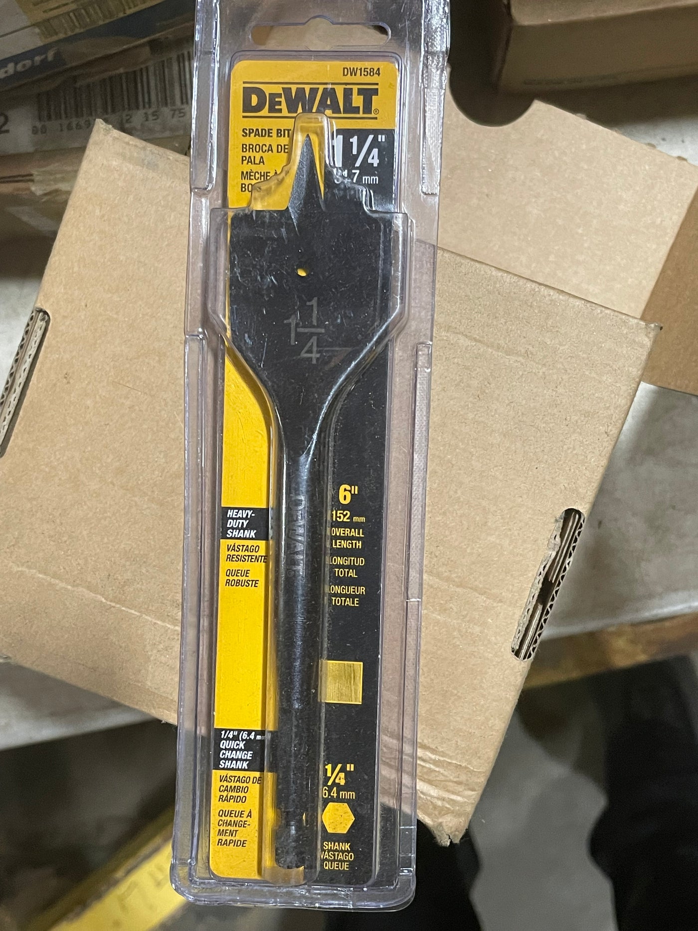 DeWalt DW1584 1-1/4in. x 6in. Heavy Duty Spade Bit - New Surplus