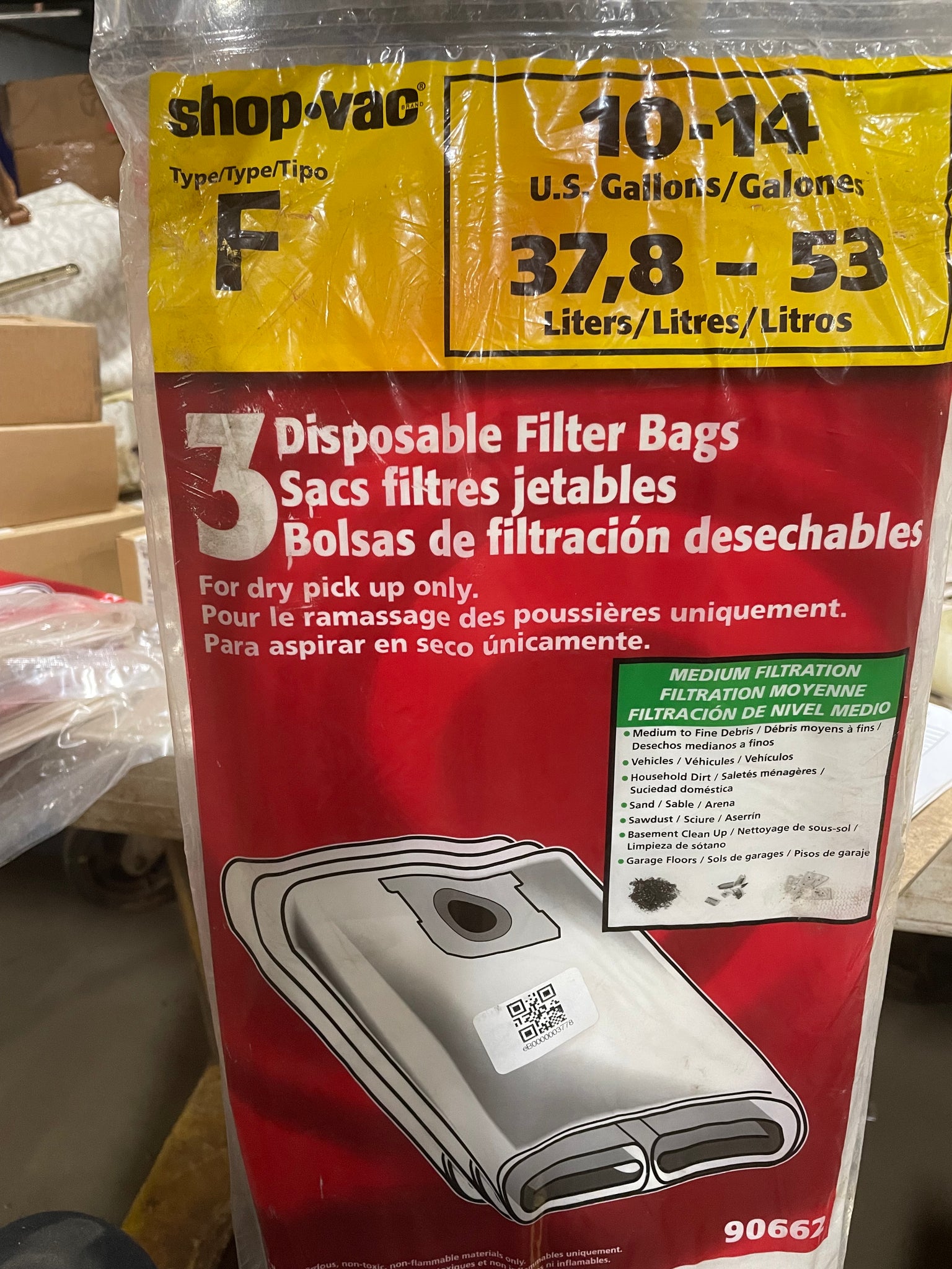 ShopVac 90662 Type F 3 Disposable Filter Bags Disposable Filter Bags