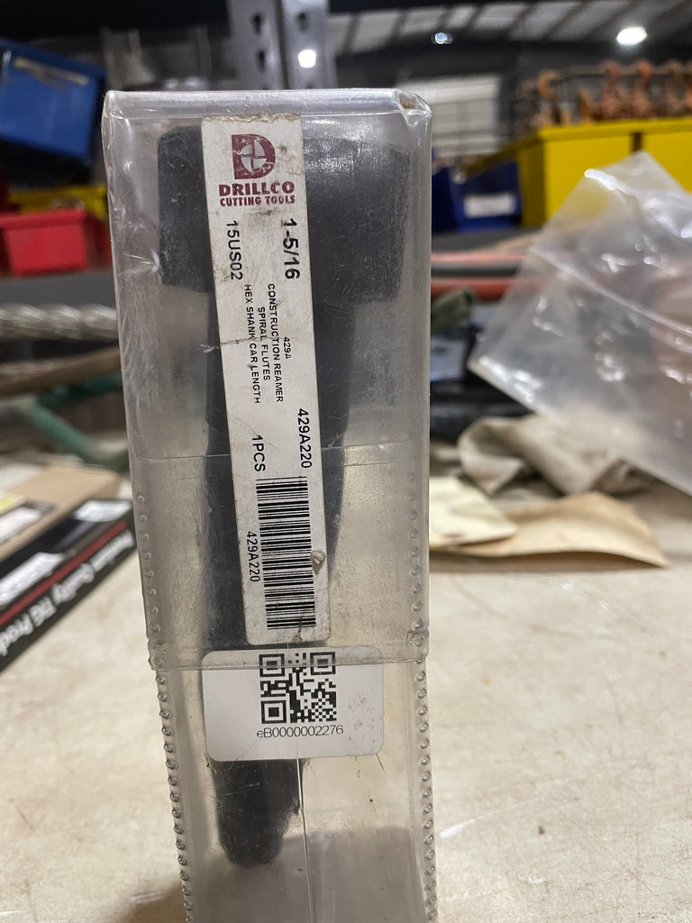 Drillco 429A220 15/16", Spiral Flute Hex Nut Shank Bridge Reamer New