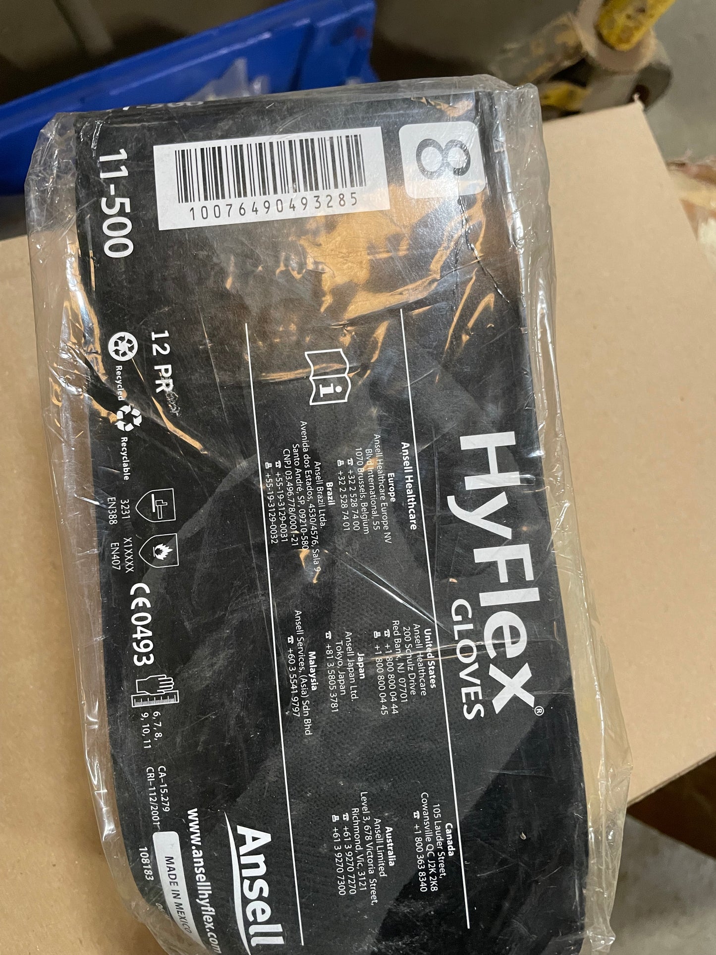 Ansell 11-500 Size 8 HyFlex Ultra Lightweight Assembly Gloves - New Surplus