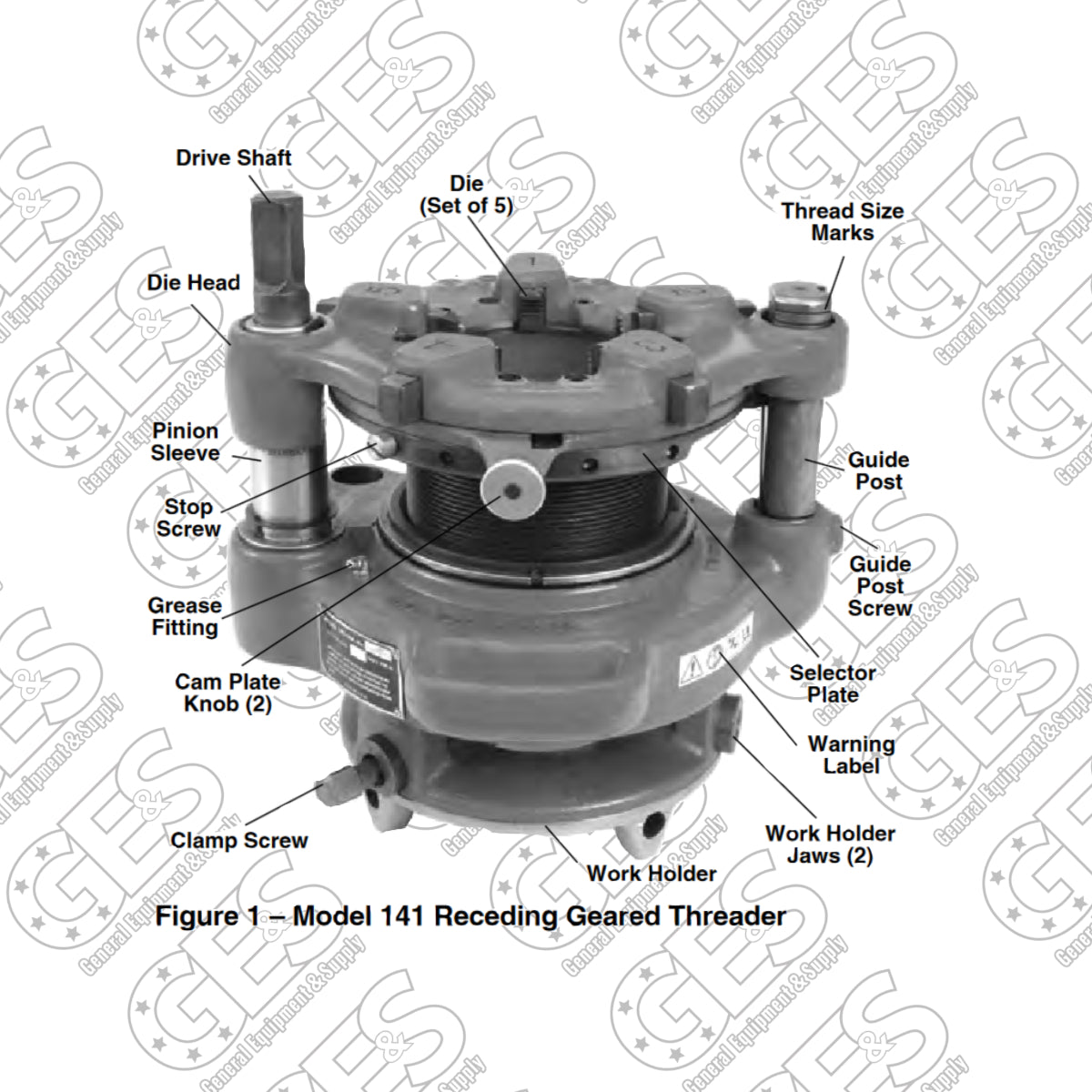 Ridgid 36620 141 Receding Geared Threader for 2-1/2in. to 4in. Diameter Conduit Reconditioned