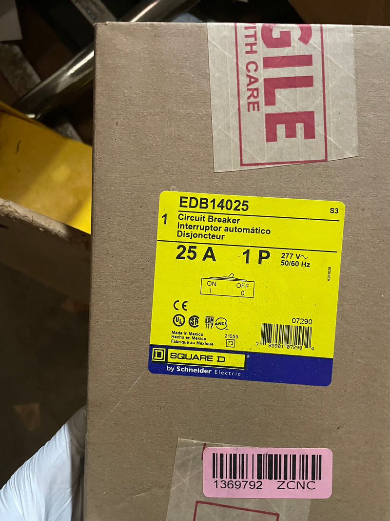 Schneider Electric EDB14025 Square D Circuit Breaker 25A 1P - New Surplus