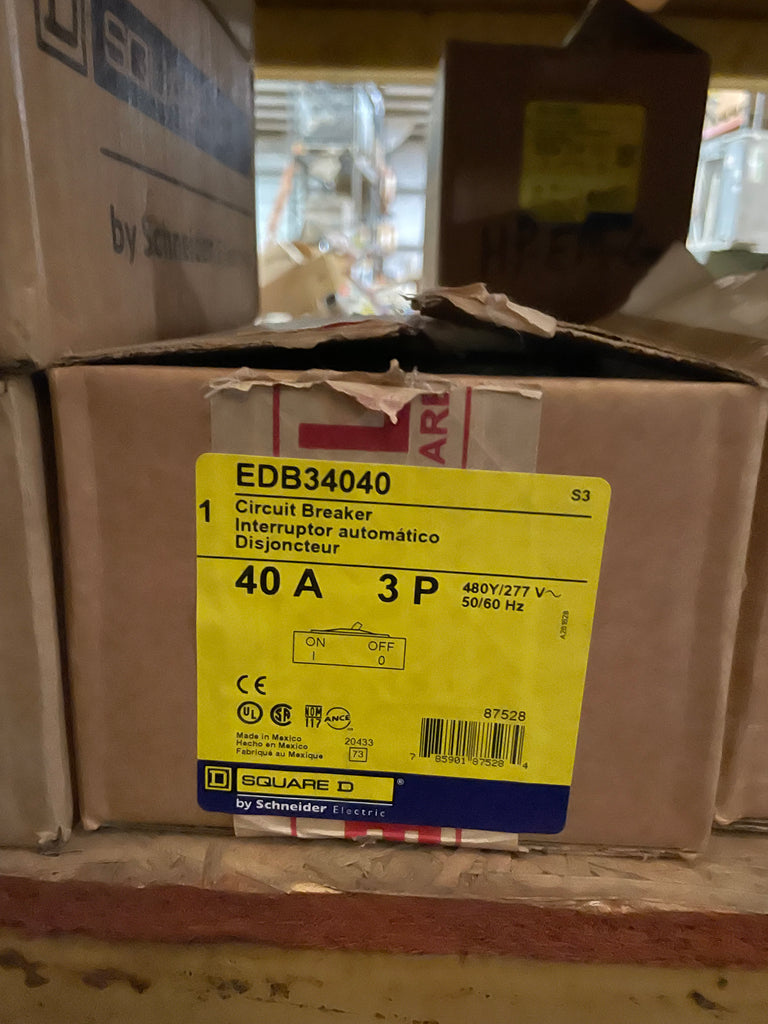 Schneider Electric EDB34040 Square D Circuit Breaker 40A 3P-New Surplus
