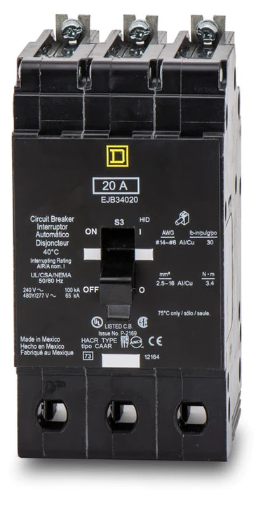 Schneider Electric EJB34020 Square D Circuit Breaker 80A 3P-New Surplus