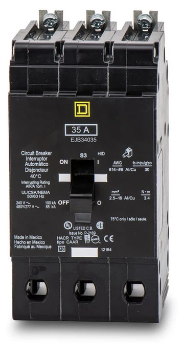 Schneider Electric EJB34035 Square D Circuit Breaker 35A 3P - New Surplus