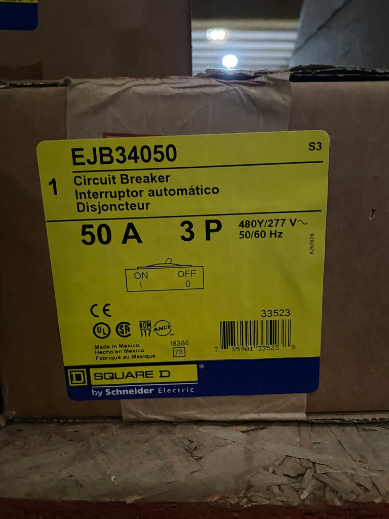 Schneider Electric EJB34050-Square D Circuit Breaker 50A 3P-New Surplus