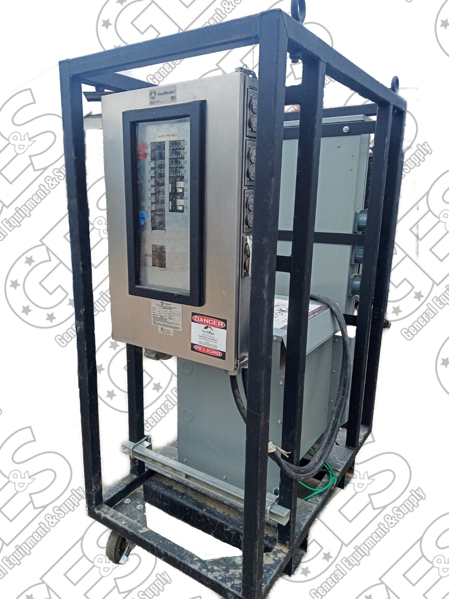 Southwire 99113G2-6 480V 250A 3-Phase Step-Down Power Distribution Cart - Used