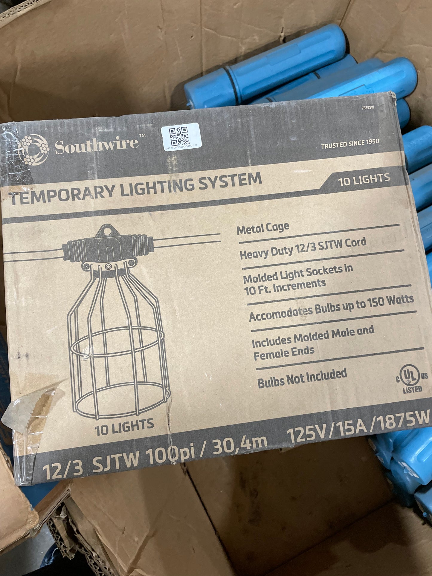 Southwire 7539SW 100 inch 10-Light Temp Lighting System  with Metal Guards - New Surplus