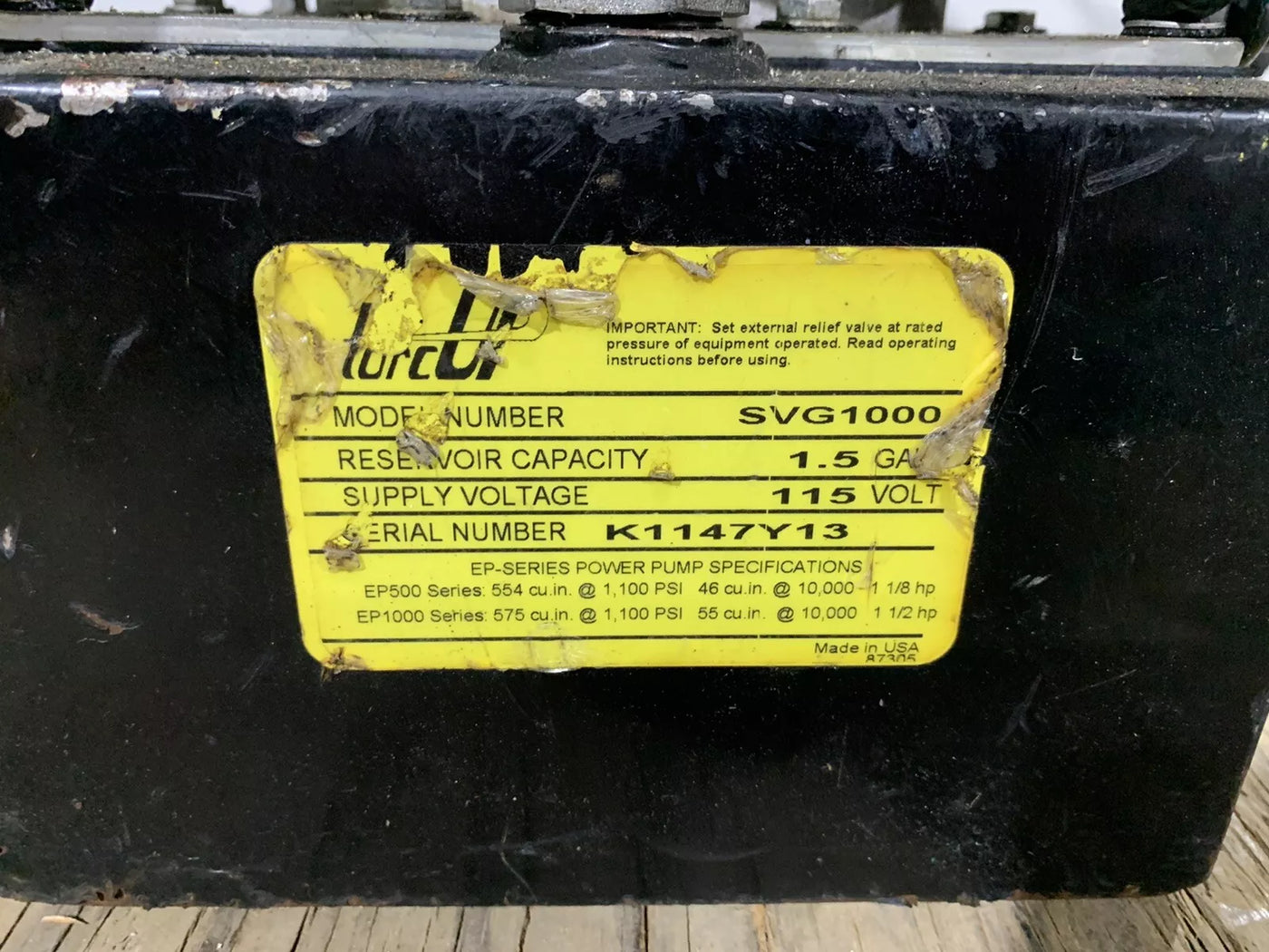 TorcUP SV1000 Super Velocity Torque Wrench Pump  -  Used