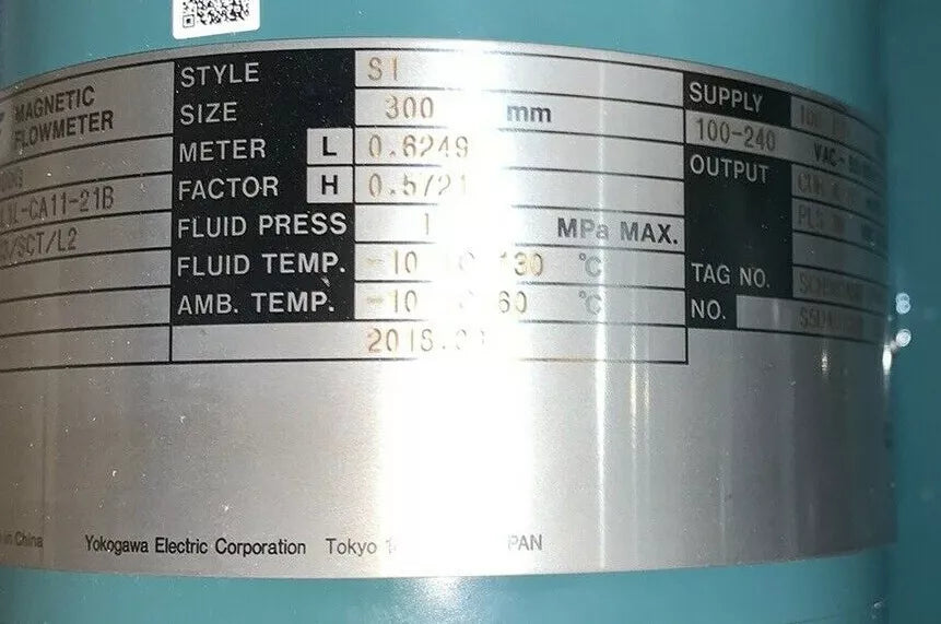 Yokogawa AXF300G 12 Inch Magnetic Flowmeter  -  New Surplus