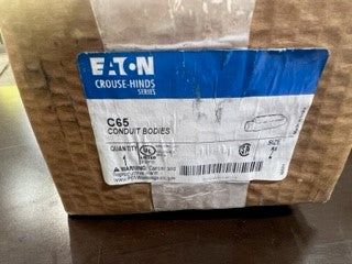 Eaton Crouse-Hinds C65 conduit outlet body, C shape, 2"-New Surplus