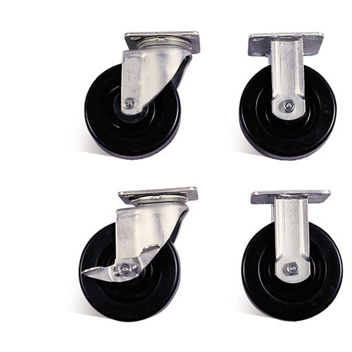 Caster Set 6 in. Heavy Duty Construction Includes Hardware - New Surplus