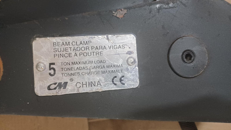 CM 5-TON BC-5 BEAM CLAMP FOR I-BEAM 3.6-12.2in.-Reconditioned.