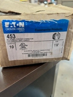 Crouse-Hinds 453 1-1/4" Steel Screw Set Straight EMT Connector-New Surplus