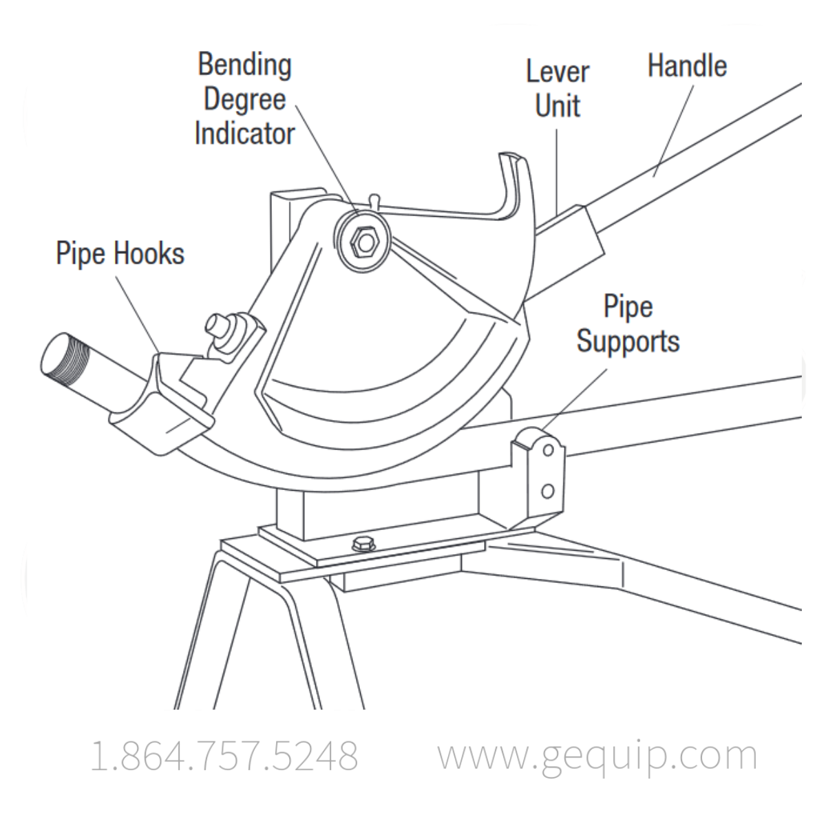Greenlee 1801 Mechanical Bender for 1-1/4in. to 1-1/2in. Conduit - Reconditioned